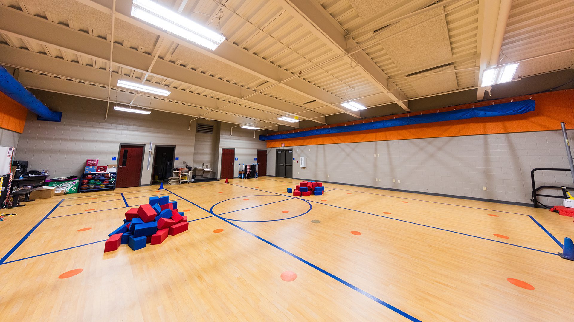 Two Rivers Safe Room and PE - interior view of large gymnasium
