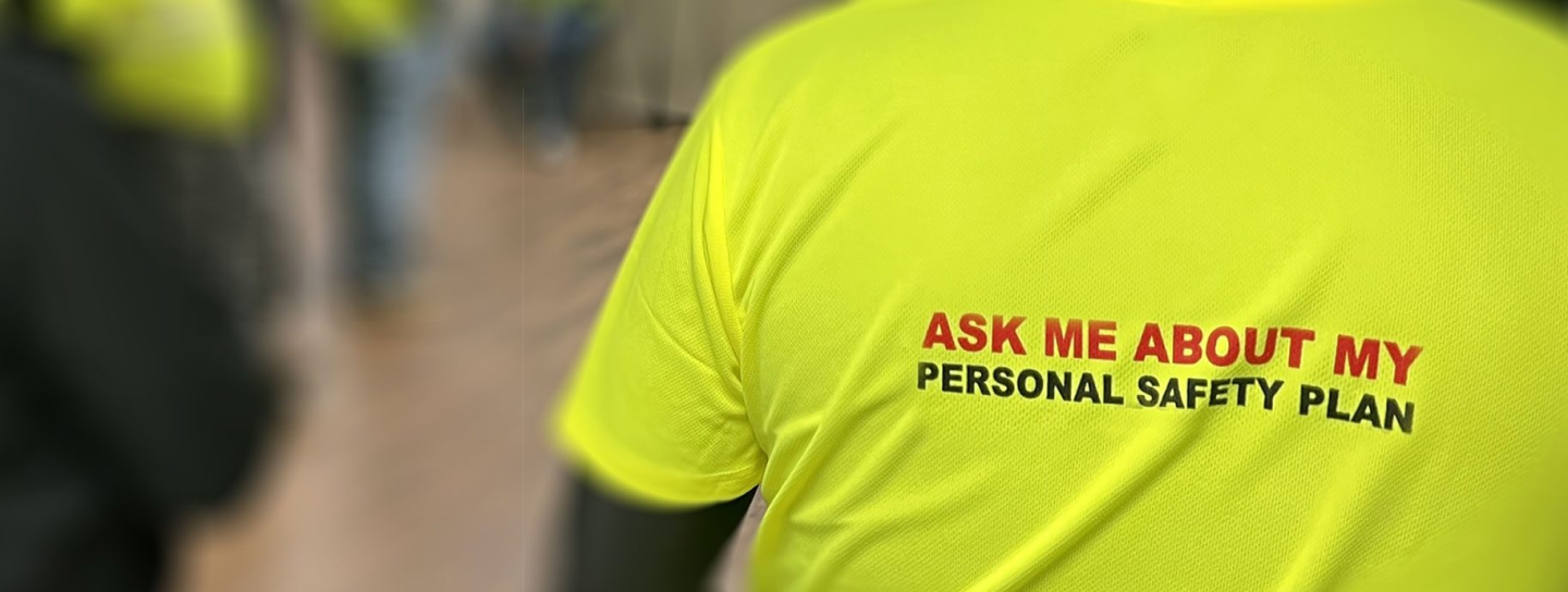 High-visibility shirt from TOLM’s historical Personal Safety Plan initiative